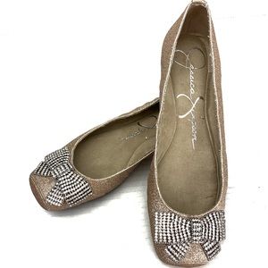 Jessica Simpson Glittery Flat Shoes Size 8M